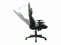 vidaxl Silla de gaming de cuero sintético negro y