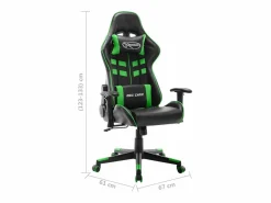 vidaxl Silla de gaming de cuero sintético negro y