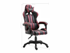 Silla de gaming de cuero sintético color vino tinto Silla Gaming