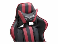 Silla de gaming de cuero sintético color vino tinto Silla Gaming