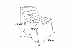 Best Silla de jardín apilable de metal - - MIRMANDE de Salones De Jardín