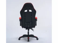 Online Silla de Juego de Oficina Ergonómica Reclinable Negro y Rojo con Reposapiés y Cojines Silla Gaming
