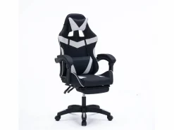 Online Concept-Usine Silla de Juego de Oficina Ergonómica Reclinable Negro y Blanco - Cómoda y con Estilo Negro / Blanco