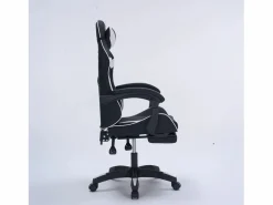 Online Concept-Usine Silla de Juego de Oficina Ergonómica Reclinable Negro y Blanco - Cómoda y con Estilo Negro / Blanco
