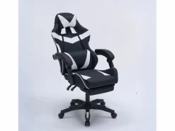 Online Concept-Usine Silla de Juego de Oficina Ergonómica Reclinable Negro y Blanco - Cómoda y con Estilo Negro / Blanco