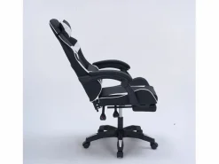 Online Concept-Usine Silla de Juego de Oficina Ergonómica Reclinable Negro y Blanco - Cómoda y con Estilo Negro / Blanco