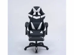 Online Concept-Usine Silla de Juego de Oficina Ergonómica Reclinable Negro y Blanco - Cómoda y con Estilo Negro / Blanco