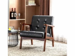 Silla de Madera con Brazos Fahlber - Sillón Relax para Interior/Exterior - Tapizado Beige Opcional