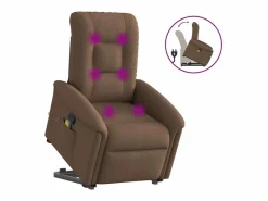 Clearance Silla de masaje reclinable de pie de tela marrón SHL7276 Marru00f3n