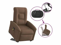 Clearance Silla de masaje reclinable de pie de tela marrón SHL7276 Marru00f3n