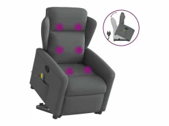 Best Silla de masaje reclinable de pie de tela gris oscuro SHL8002 Gris antracita