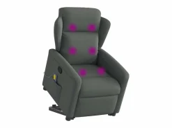 Best Silla de masaje reclinable de pie de tela gris oscuro SHL8002 Gris antracita