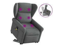 Sale Silla de masaje reclinable de pie de tela gris oscuro SHL5630 Gris antracita