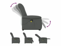 Silla de masaje reclinable de pie de tela gris oscuro SHL3439