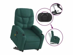 Silla de masaje reclinable de pie de tela verde oscura SHL2214 Verde pino