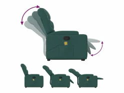 Silla de masaje reclinable de pie de tela verde oscura SHL2214 Verde pino