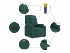 Silla de masaje reclinable de pie de tela verde oscura SHL2214 Verde pino
