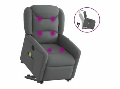 Silla de masaje reclinable de pie de tela gris oscuro SHL6255