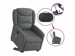 Silla de masaje reclinable de pie de tela gris oscuro SHL6255