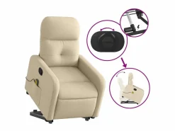 Online Silla de masaje reclinable de pie de tela color SHL7171 Crema