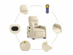 Online Silla de masaje reclinable de pie de tela color SHL7171 Crema