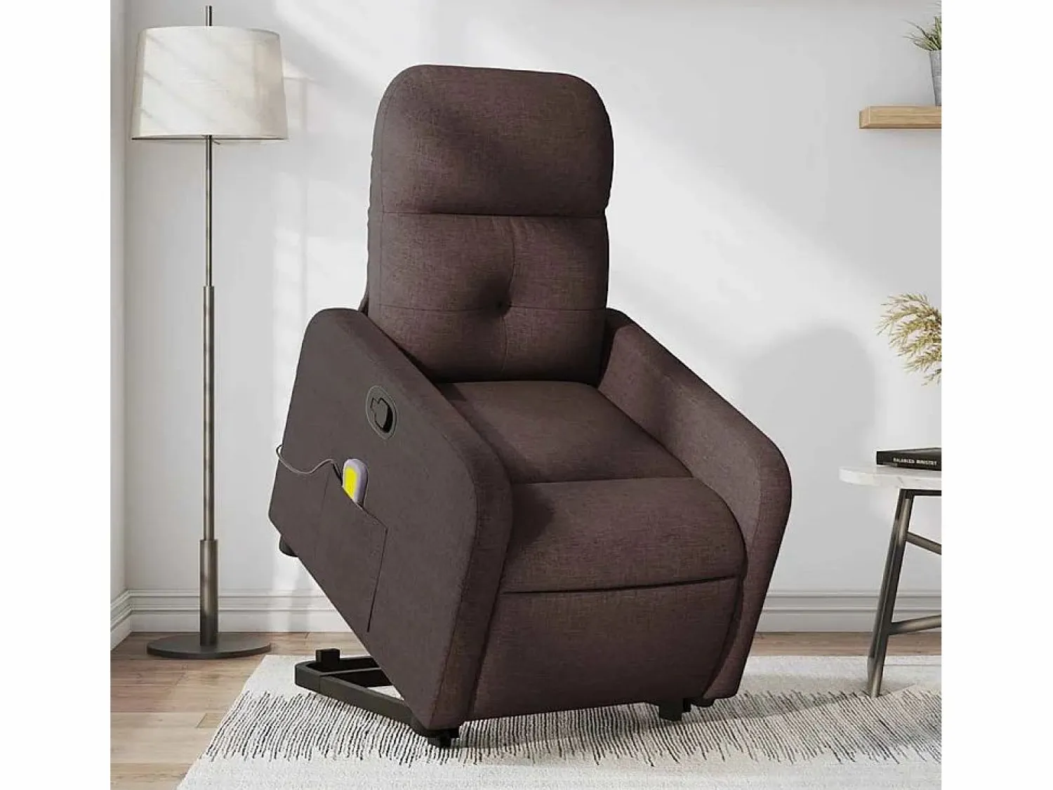 Silla de masaje reclinable de pie de tela marrón oscuro SHL8485 Sillón De Masaje