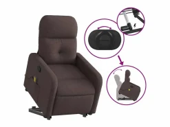 Silla de masaje reclinable de pie de tela marrón oscuro SHL8485 Sillón De Masaje