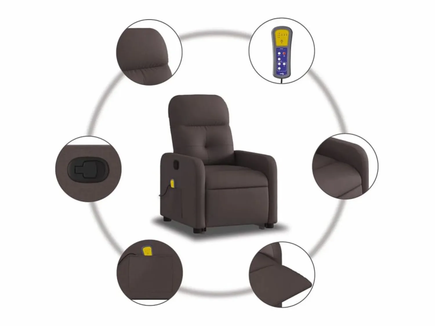 Silla de masaje reclinable de pie de tela marrón oscuro SHL8485 Sillón De Masaje