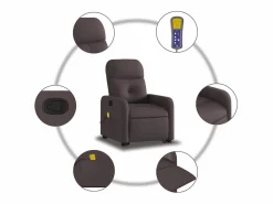 Silla de masaje reclinable de pie de tela marrón oscuro SHL8485 Sillón De Masaje