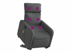 Silla de masaje reclinable de pie de tela gris oscuro SHL2074