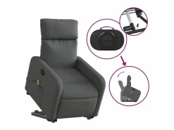 Silla de masaje reclinable de pie de tela gris oscuro SHL2074