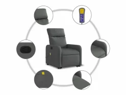 Silla de masaje reclinable de pie de tela gris oscuro SHL2074