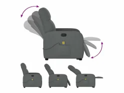 Silla de masaje reclinable de pie de tela gris oscuro SHL3194