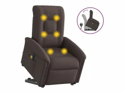 Hot Silla de masaje reclinable de pie de tela marrón oscuro SHL3823 Marru00f3n