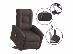 Hot Silla de masaje reclinable de pie de tela marrón oscuro SHL3823 Marru00f3n