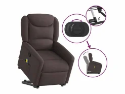 Clearance Silla de masaje reclinable de pie de tela marrón oscuro SHL6747 Sillón De Masaje