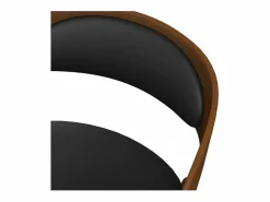 Online Silla de oficina con ruedas en madera oscura y PU - Louis Silla De Escritorio