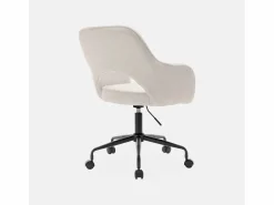 Sweeek Silla de oficina con ruedas en borreguito y base negra