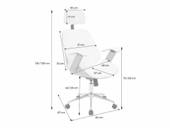 New Sweeek Silla de oficina con ruedas, madera curvada y acabado en polipiel Blanco