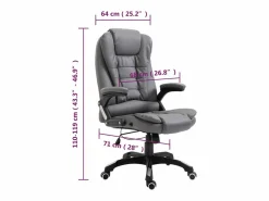 vidaxl Silla de oficina de cuero sintético