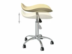 Sale vidaxl Silla de oficina de cuero sintético color Crema