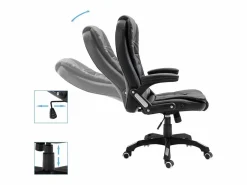 New Silla de oficina de cuero sintético negra Silla De Oficina