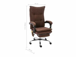 Online vidaxl Silla de oficina de masaje de tela marrón Marru00f3n