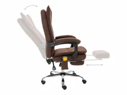 Online vidaxl Silla de oficina de masaje de tela marrón Marru00f3n