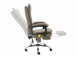 Outlet Silla de oficina de masaje de tela gris taupé Silla De Oficina