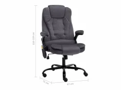 vidaxl Silla de oficina de masaje terciopelo oscuro