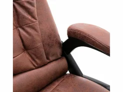 Online vidaxl Silla de oficina de piel de ante sintética marrón Marru00f3n