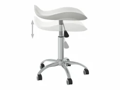 Discount Silla de oficina de piel sintética blanca Taburete De Oficina