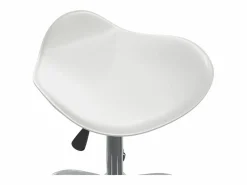 Discount Silla de oficina de piel sintética blanca Taburete De Oficina