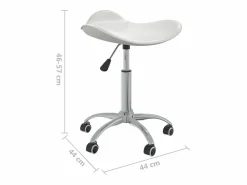 Discount Silla de oficina de piel sintética blanca Taburete De Oficina